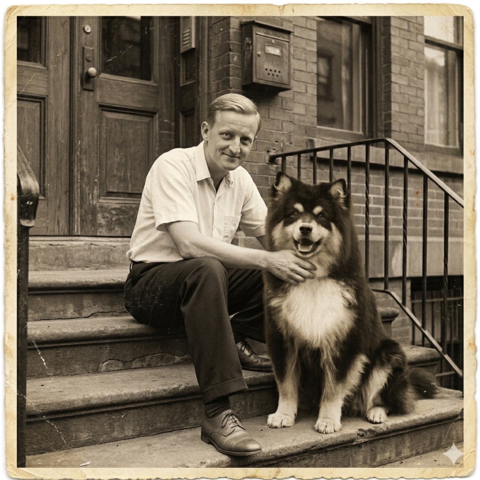 Elwood with his pet dog Olli, circa 1926